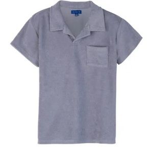 *NWT* Maison Me / ‘Cyrus’ Terrycloth Polo Shirt / Dusty Blue / 8Y